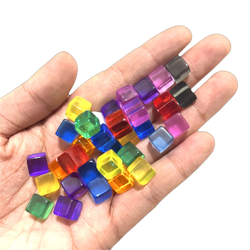Board Game Loop - 100 buah/set 8mm kubus bening dadu