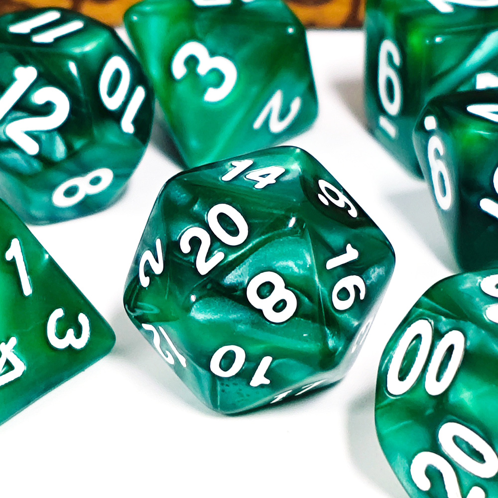 Dice Set Polyhedral - 7 Buah/Set Dadu Mutiara Polihedral Multiwarna