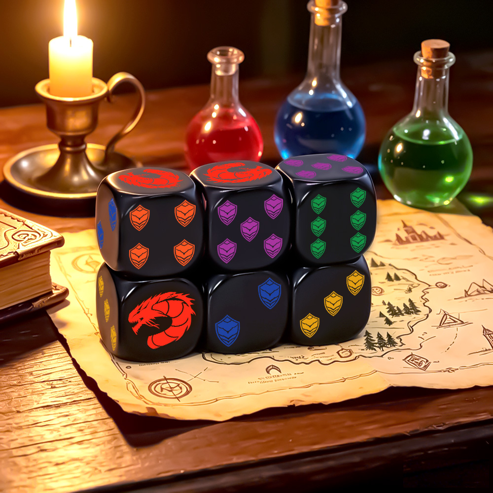 Dice Set Polyhedral - 6 Buah Set Dadu D6 Polihedral