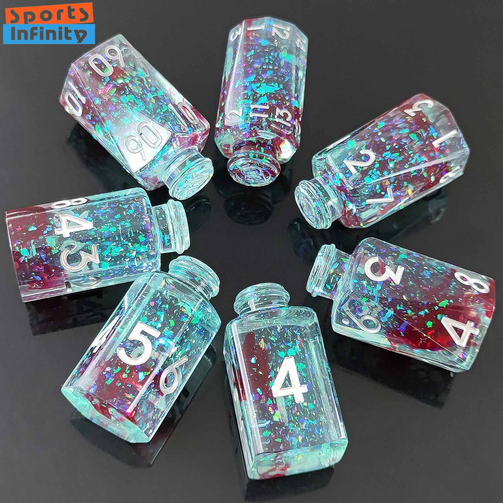 Board Game Roleplay - 7pcs/set Dadu Digital Bentuk Botol Obat