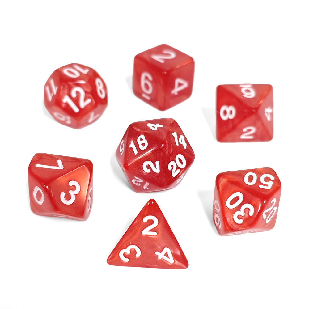 Set Dadu Akrilik Red Pearl Swi - Board Game Roleplay ulasan dan harga