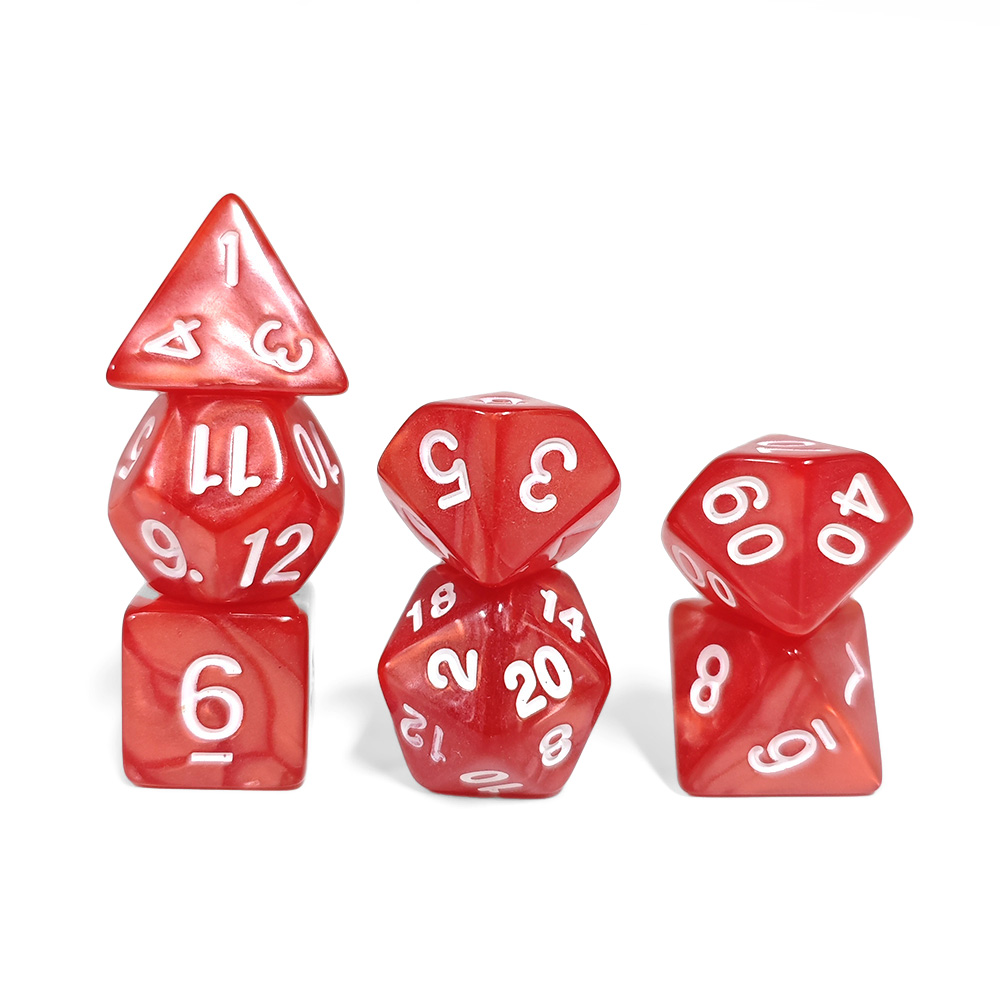 Set Dadu Akrilik Red Pearl Swi - Board Game Roleplay ulasan dan harga
