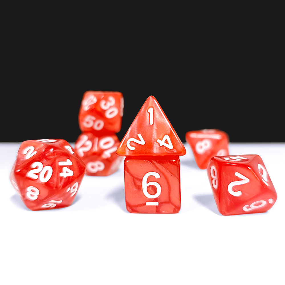 Set Dadu Akrilik Red Pearl Swi - Board Game Roleplay ulasan dan harga