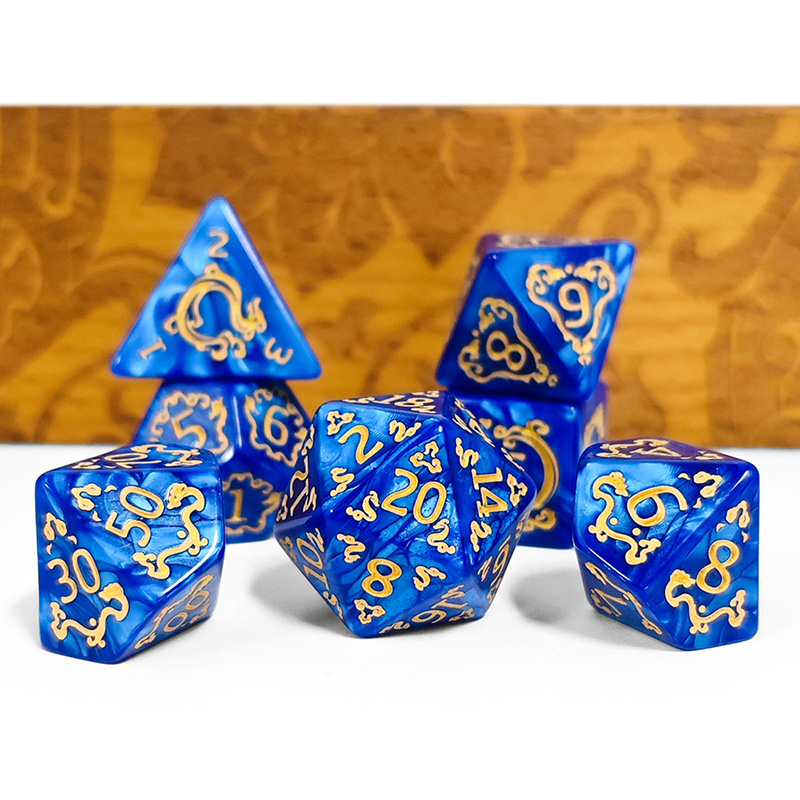 7 Buah Set Dadu DND Pola Naga  - Dice Set Polyhedral ulasan dan harga