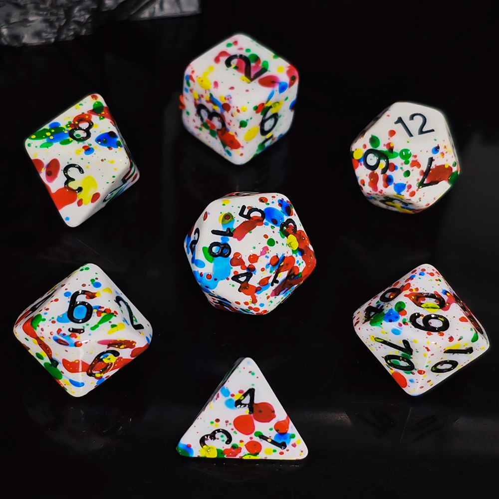 Set Dadu Cat Warna-Warni - 7 B - Dice Set Polyhedral ulasan dan harga
