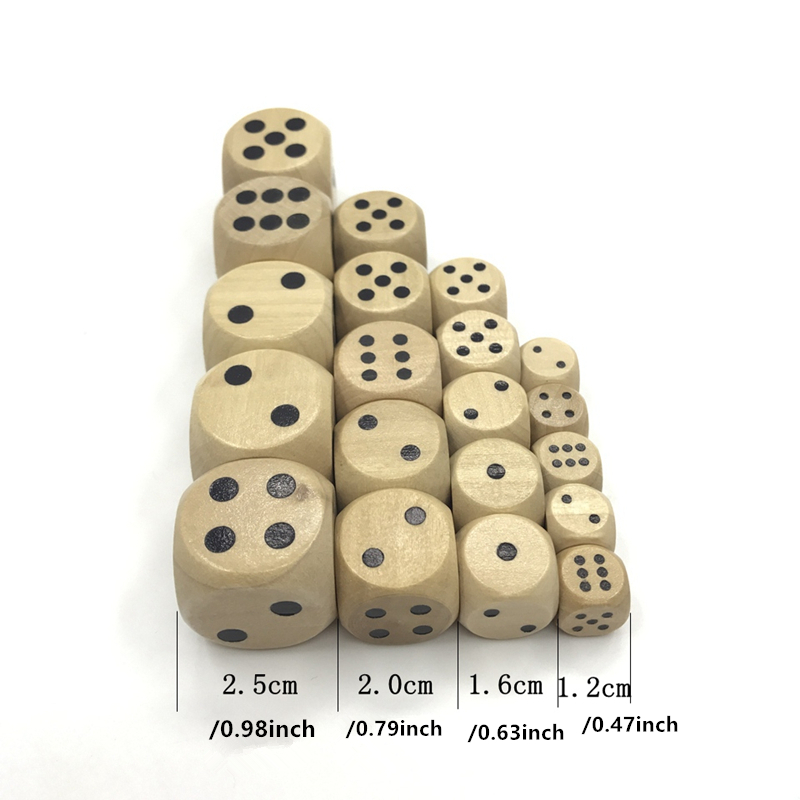 100 pcs dadu kayu baru, ukuran - Board Game Loop ulasan dan harga