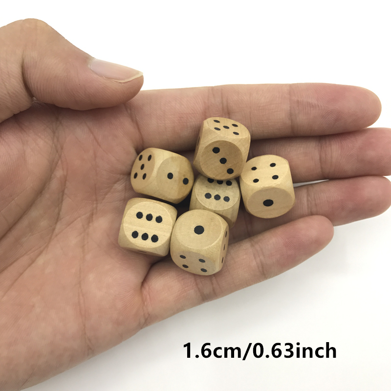 100 pcs dadu kayu baru, ukuran - Board Game Loop ulasan dan harga