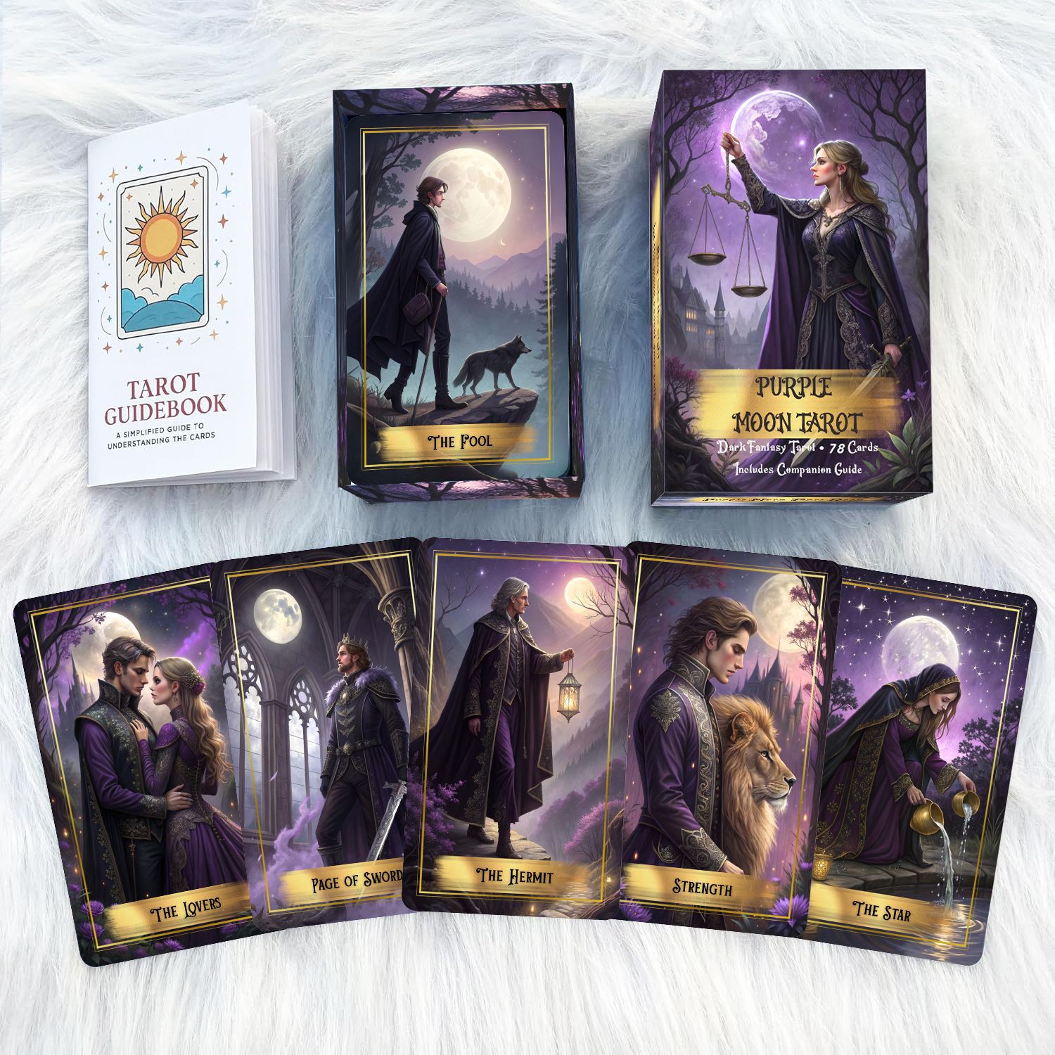 Dek Kartu Tarot Purple Moon de - Board Game Oracle ulasan dan harga